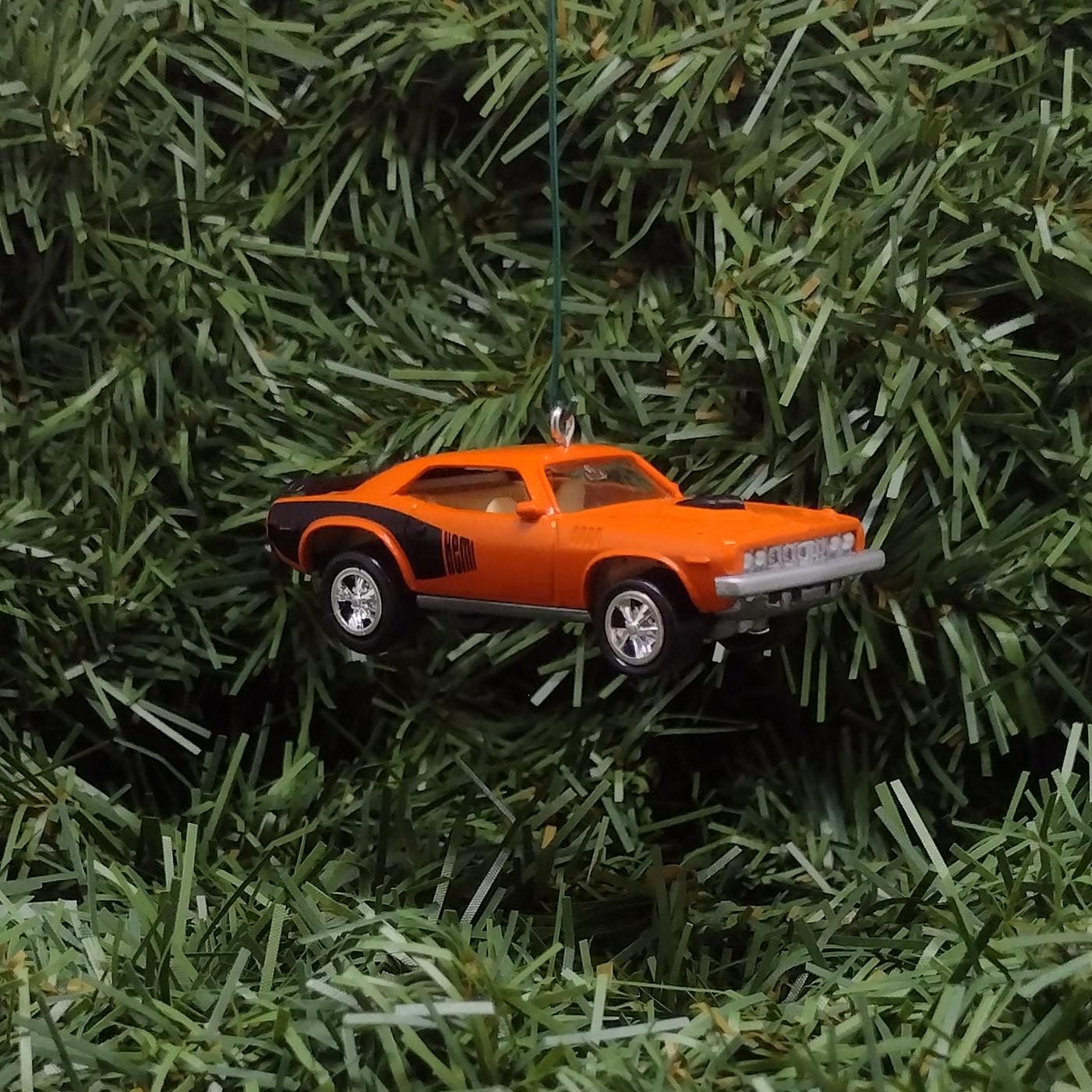 Plymouth Barracuda Ornament 1971 Hemi Cuda Mopar Christmas Decoration Unique Gift Idea Orange