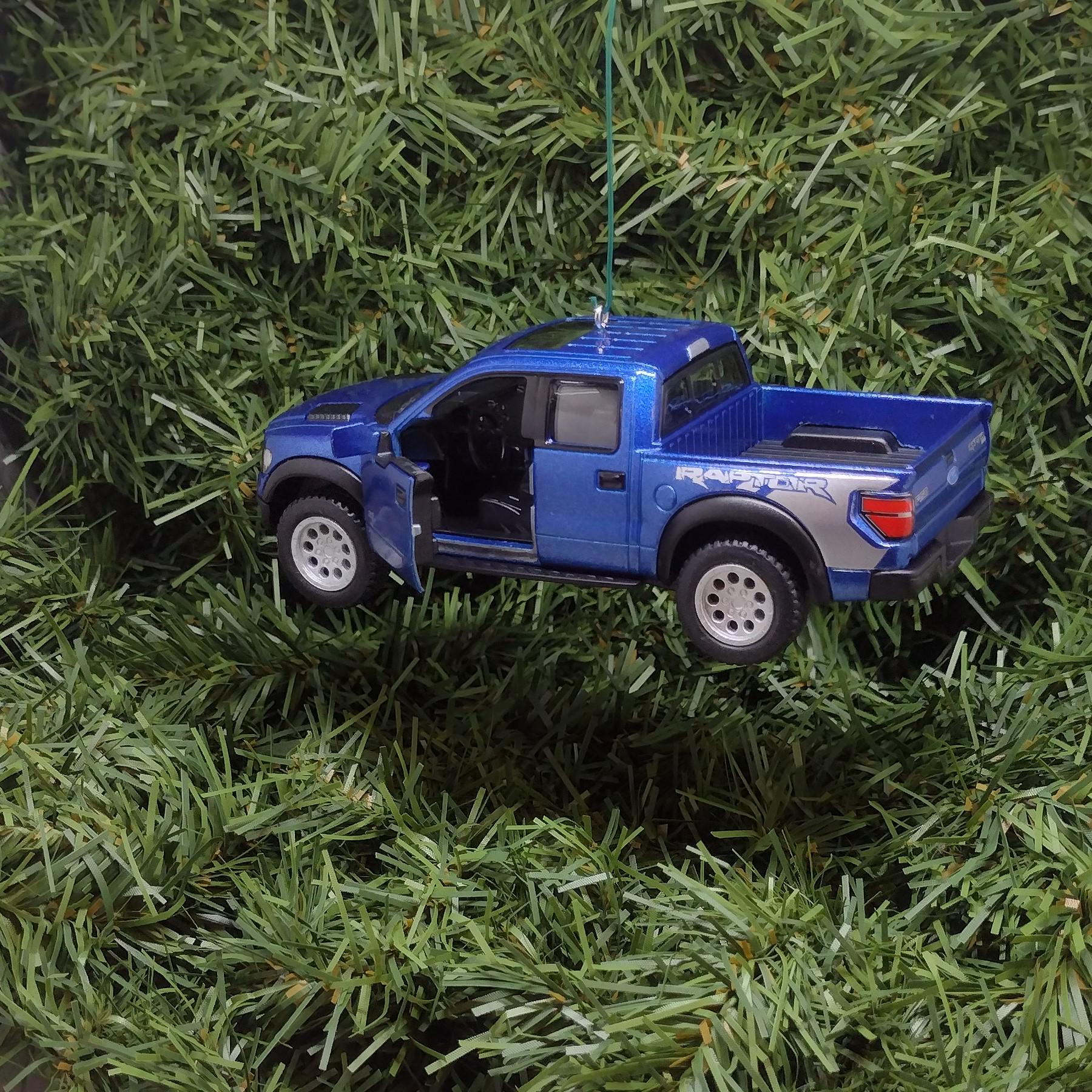 FORD F-150 Raptor Truck Ornament Christmas Decoration Xmas Gift Idea 5 inch 2010-2014 Blue