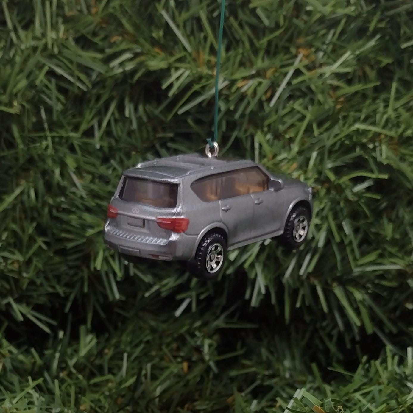 Infiniti 2022 QX80 Ornament Christmas Gift Idea Unique Xmas Decoration 4x4 SUV Red Silver 2018-2024