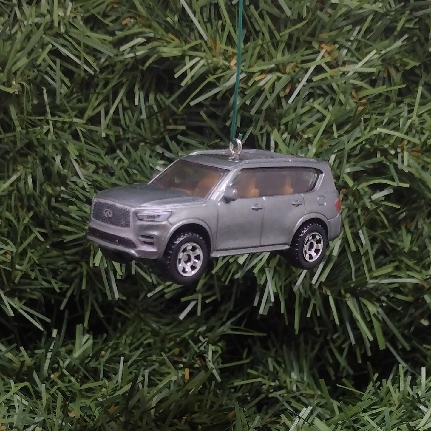 Infiniti 2022 QX80 Ornament Christmas Gift Idea Unique Xmas Decoration 4x4 SUV Red Silver 2018-2024