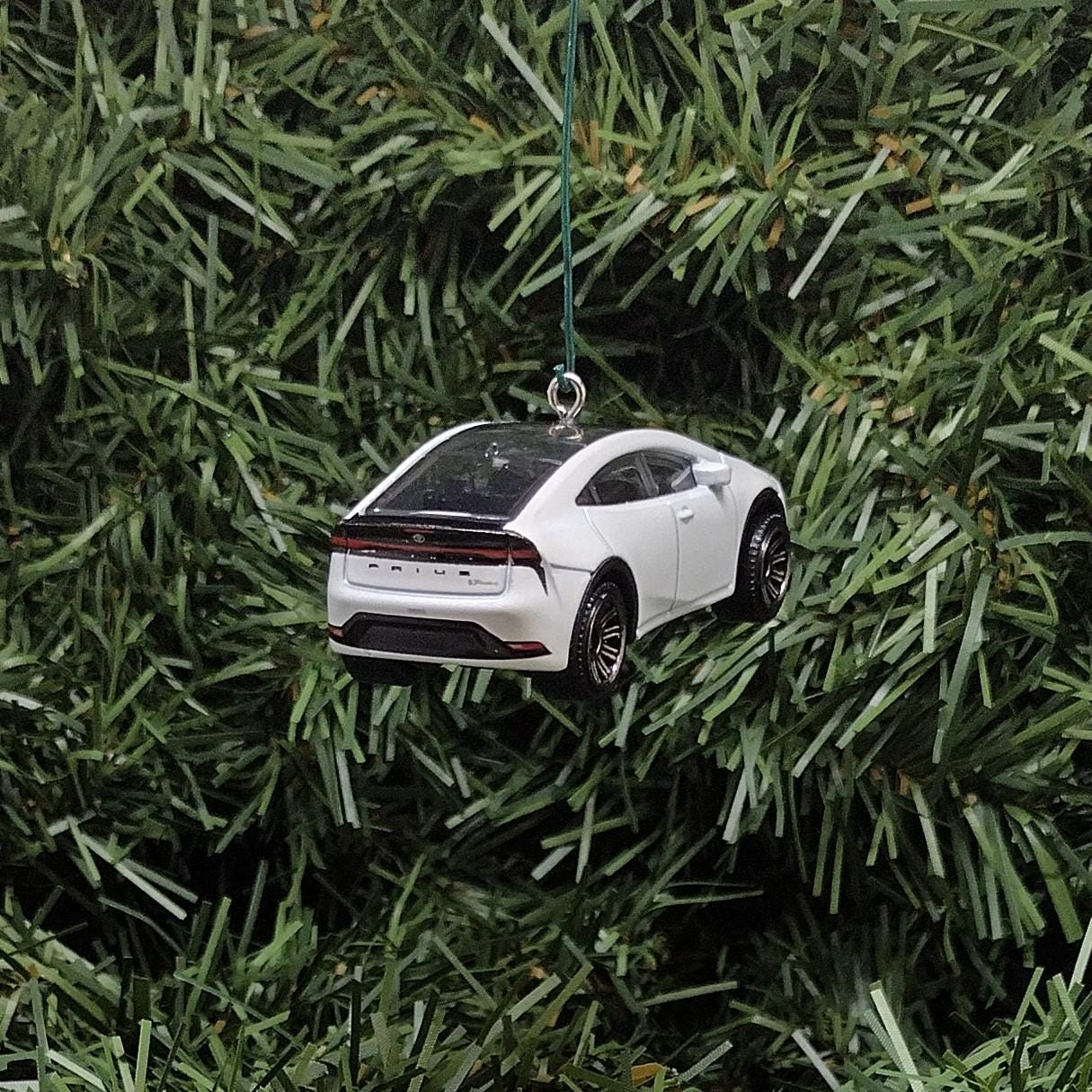 TOYOTA 2023 Prius Prime Ornament Christmas Decoration Unique Gift Idea 2024 2025 White