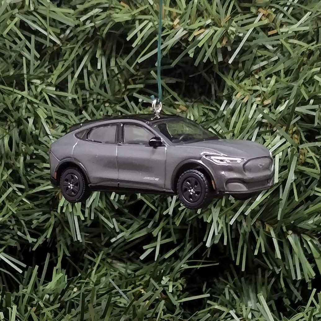 Ford Mustang Mach E Christmas Ornament Unique Gift Idea Xmas Tree Decoration 2023 California Route 1 Gray Grey