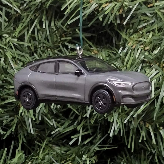 Ford Mustang Mach E Christmas Ornament Unique Gift Idea Xmas Tree Decoration 2023 California Route 1 Gray Grey