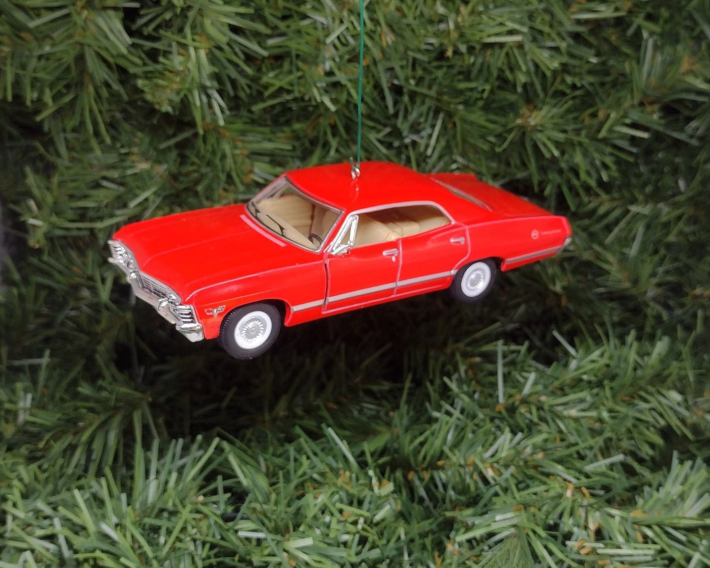 Chevy Impala Ornament Christmas Tree Decoration Fun Automotive Xmas Gift Idea 5 inches long 4 door 1967 Chevrolet