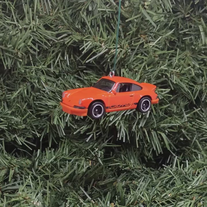 PORSCHE 911 Carrera RS 2.7 Ornament Christmas Tree Decoration Unique Gift Idea White Yellow Orange