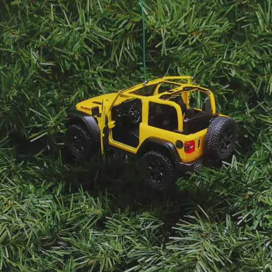 JEEP Wrangler Christmas Ornament OPEN TOP Gift Idea Fun Xmas tree Decoration 5 inch 2018 yellow