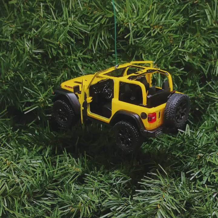 JEEP Wrangler Christmas Ornament OPEN TOP Gift Idea Fun Xmas tree Decoration 5 inch 2018 yellow