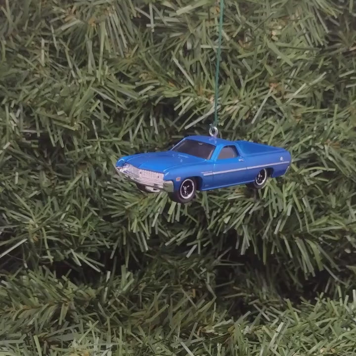 Ford Ranchero Ornament Christmas Gift 1970 Unique Car Xmas Tree Decoration Green Blue