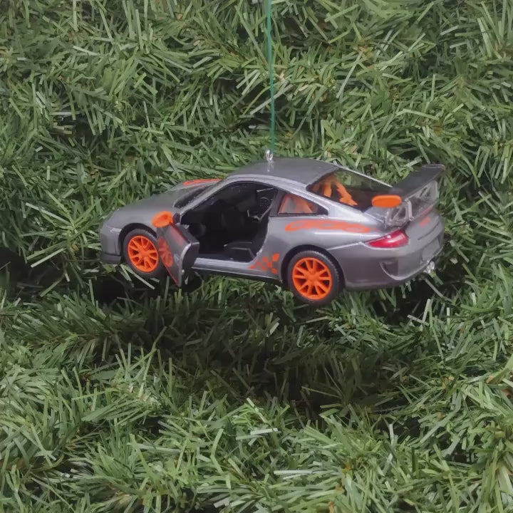 PORSCHE 911 GT3 RS Ornament Christmas Tree Decoration Unique Gift Idea 2010 gt3rs silver