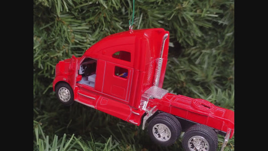 Kenworth Big Rig Ornament Christmas Gift Idea Fun Automotive Xmas tree Decoration 5 inches long Semi Tractor T-700