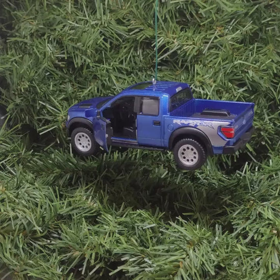 FORD F-150 Raptor Truck Ornament Christmas Decoration Xmas Gift Idea 5 inch 2010-2014 Blue