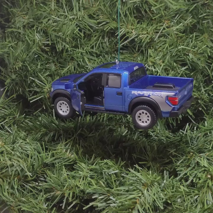 FORD F-150 Raptor Truck Ornament Christmas Decoration Xmas Gift Idea 5 inch 2010-2014 Blue