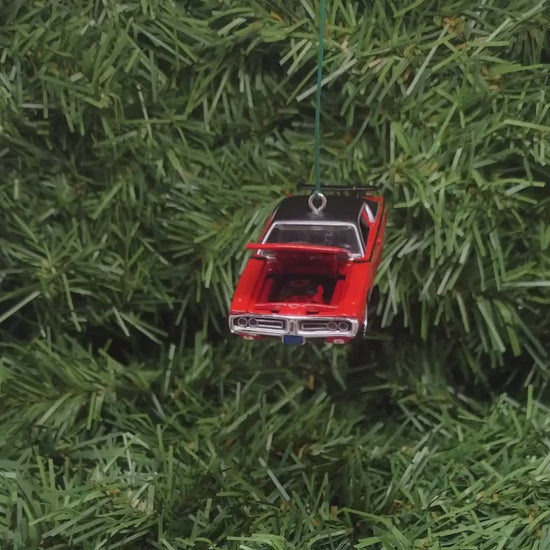 Dodge Charger Super Bee Ornament 1971 Mopar Christmas Tree Decoration Unique Gift Idea Red Hood Opens