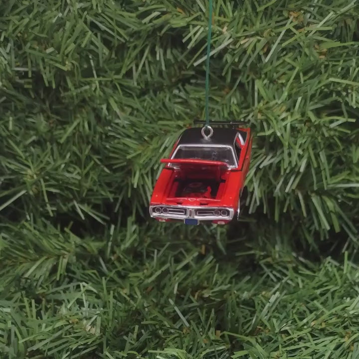 Dodge Charger Super Bee Ornament 1971 Mopar Christmas Tree Decoration Unique Gift Idea Red Hood Opens