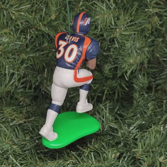 DENVER BRONCOS Ornament Terrell Davis Christmas Gift Idea Unique Xmas Tree Decoration NFL Football Figure