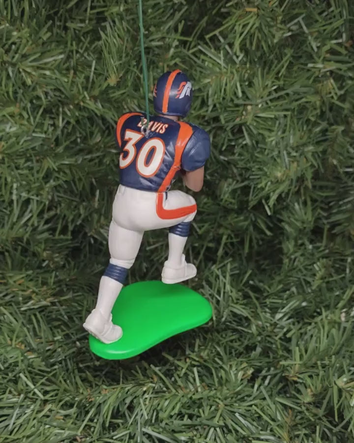 DENVER BRONCOS Ornament Terrell Davis Christmas Gift Idea Unique Xmas Tree Decoration NFL Football Figure