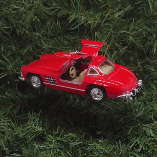 1954 Mercedes-Benz 300 SL Ornament Christmas Tree Decoration Fun Automotive Xmas Gift Idea 5 inch 1955 1956 1957 Red