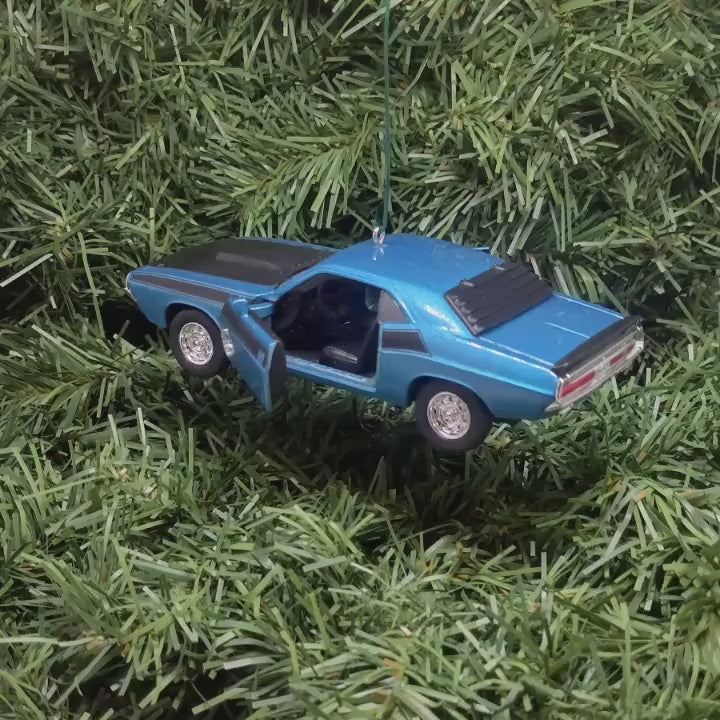 DODGE Challenger Ornament 1970 340 Six Pack Christmas Gift Unique Xmas Tree Decoration Blue