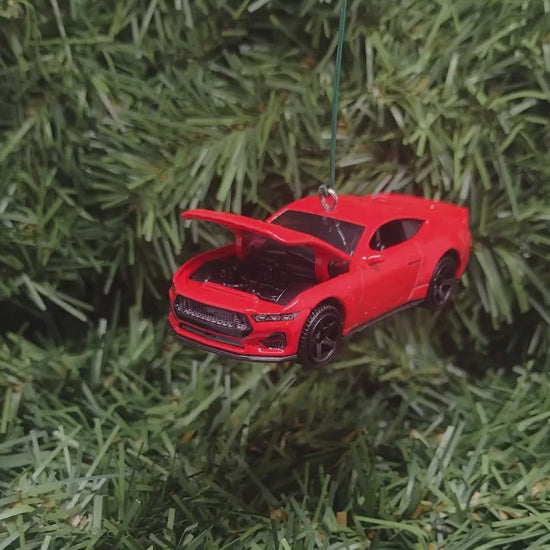 Ford Mustang Ornament 2024 GT Christmas Gift Xmas Tree Decoration Hood Opens