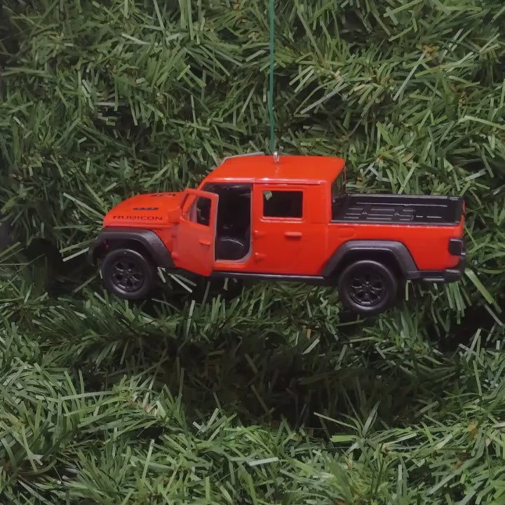 JEEP GLADIATOR Ornament Christmas Gift Xmas Tree Decoration 5 inch Orange 2019-2024