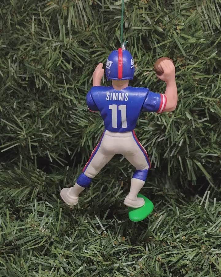 Phil Simms NEW YORK GIANTS Ornament Christmas Gift Idea Nfl Football Figure Unique Xmas Tree Decoration