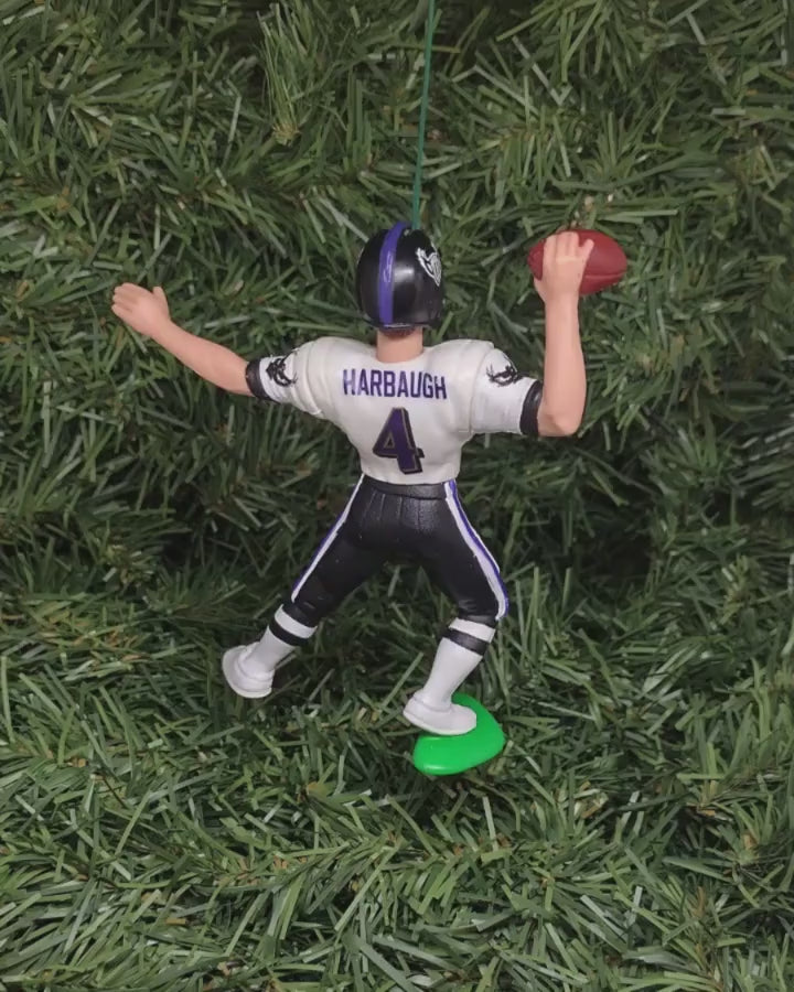 BALTIMORE RAVENS Christmas Ornaments Jim Harbaugh/Vinny Testaverde/Jonathan Ogden Xmas NFL Football Figure Unique Gift Idea