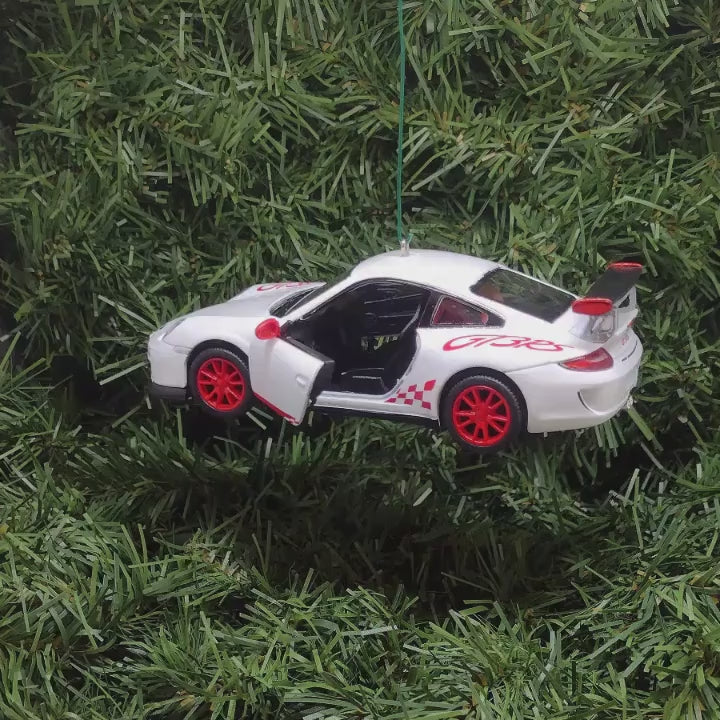 PORSCHE 911 GT3 RS Ornament Christmas Tree Decoration Unique Gift Idea 2010 gt3rs White