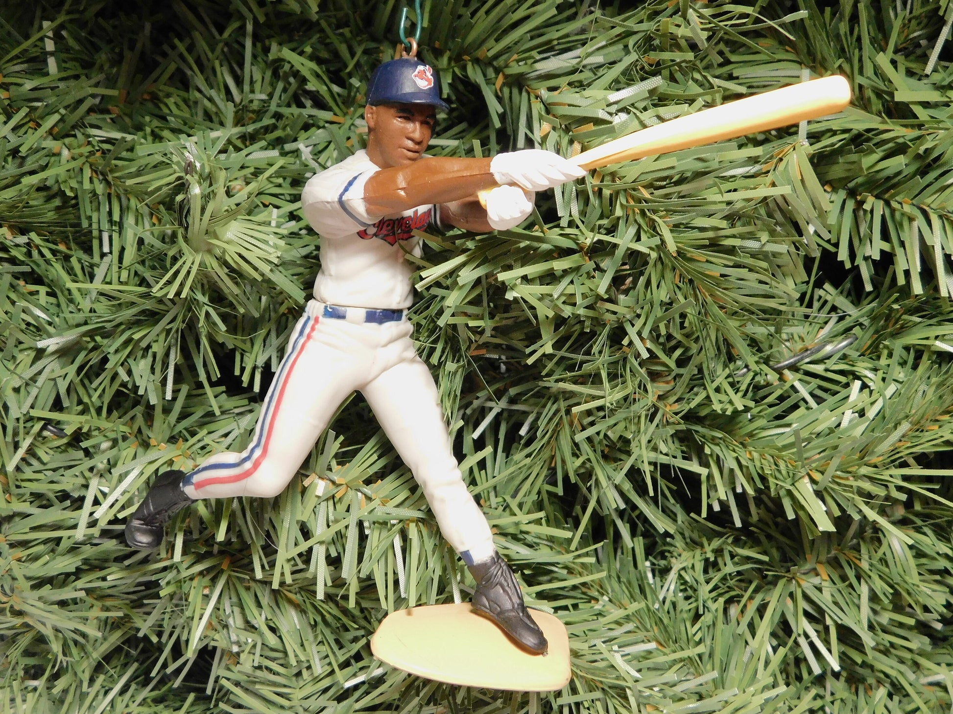 CLEVELAND INDIANS Christmas ornament MLB baseball xmas figure gift idea Larry Doby/Manny Ramirez/Dave Justice/Satchel Paige/Bob Feller