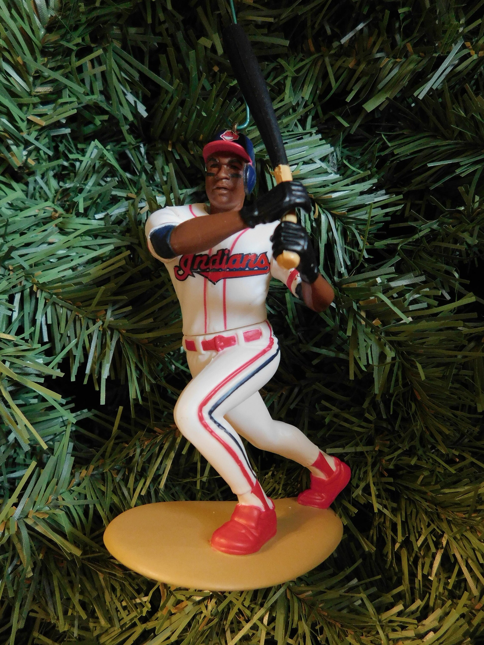 CLEVELAND INDIANS Christmas ornament MLB baseball xmas figure gift idea Larry Doby/Manny Ramirez/Dave Justice/Satchel Paige/Bob Feller