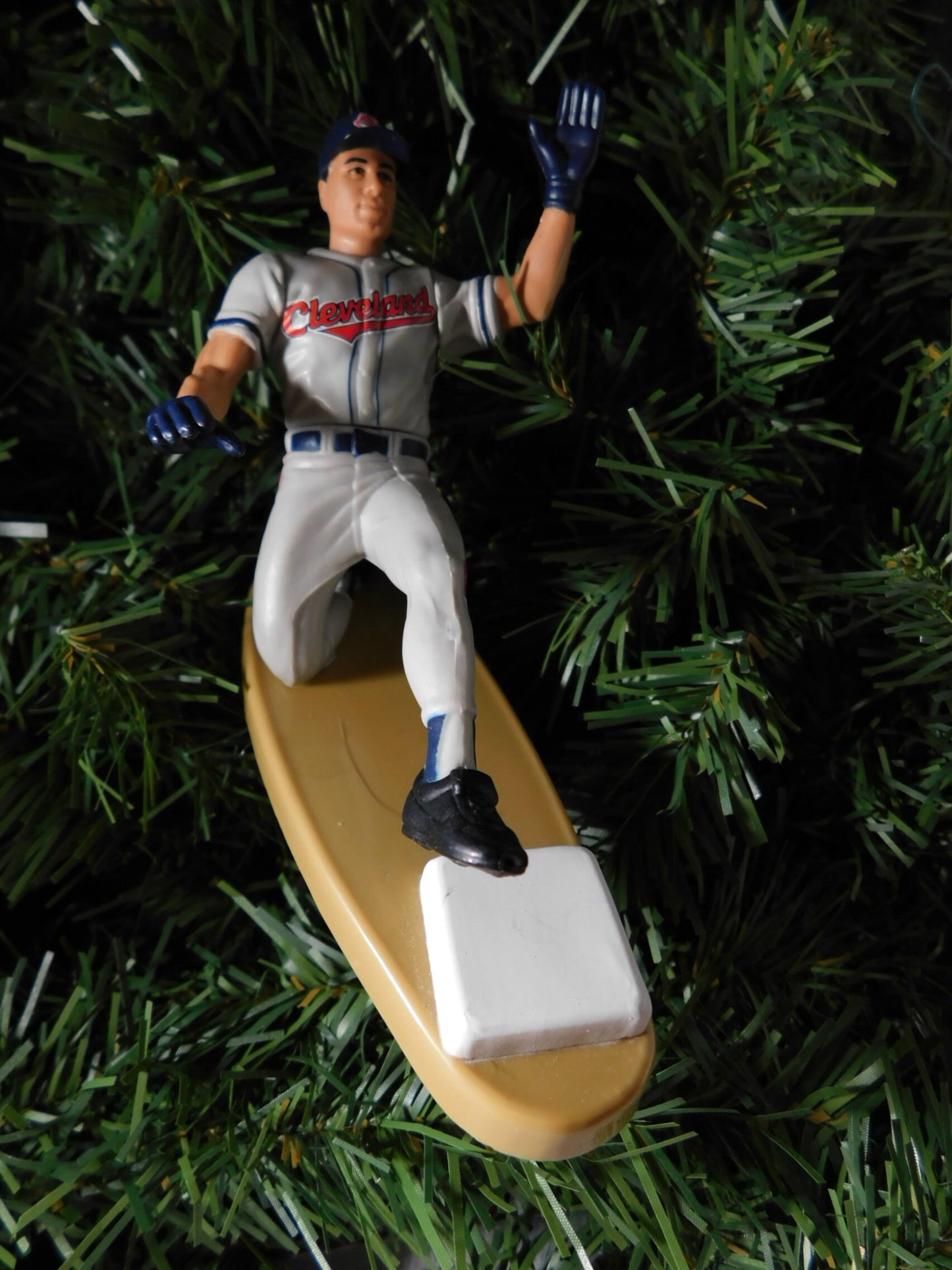 CLEVELAND INDIANS Christmas ornament MLB baseball xmas figure gift idea Larry Doby/Manny Ramirez/Dave Justice/Satchel Paige/Bob Feller