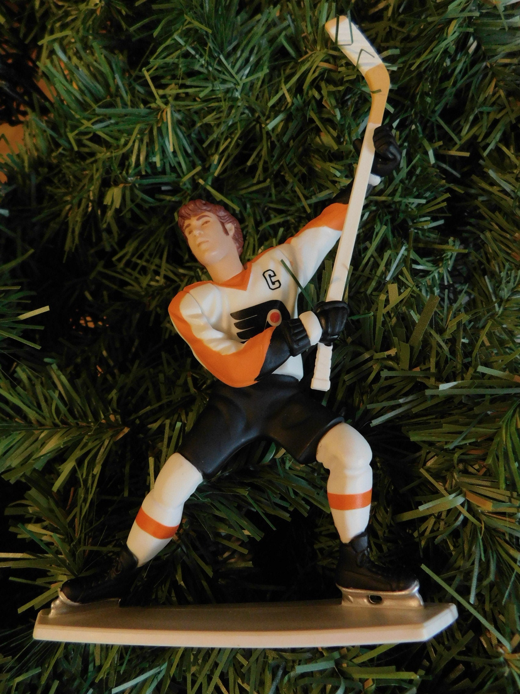 PHILADELPHIA FLYERS Christmas tree ornaments Bernie Parent/Dave Schultz/Bobby Clarke xmas NHL hockey figure