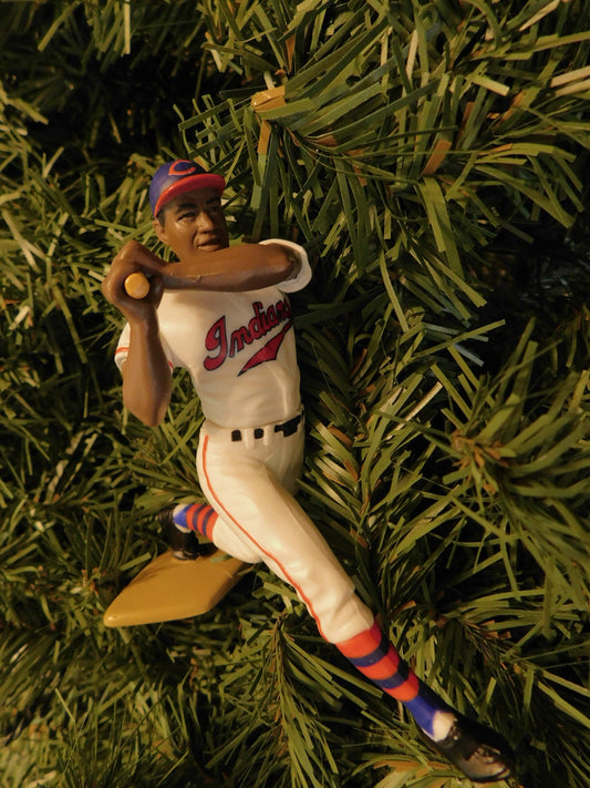 CLEVELAND INDIANS Christmas ornament MLB baseball xmas figure gift idea Larry Doby/Manny Ramirez/Dave Justice/Satchel Paige/Bob Feller