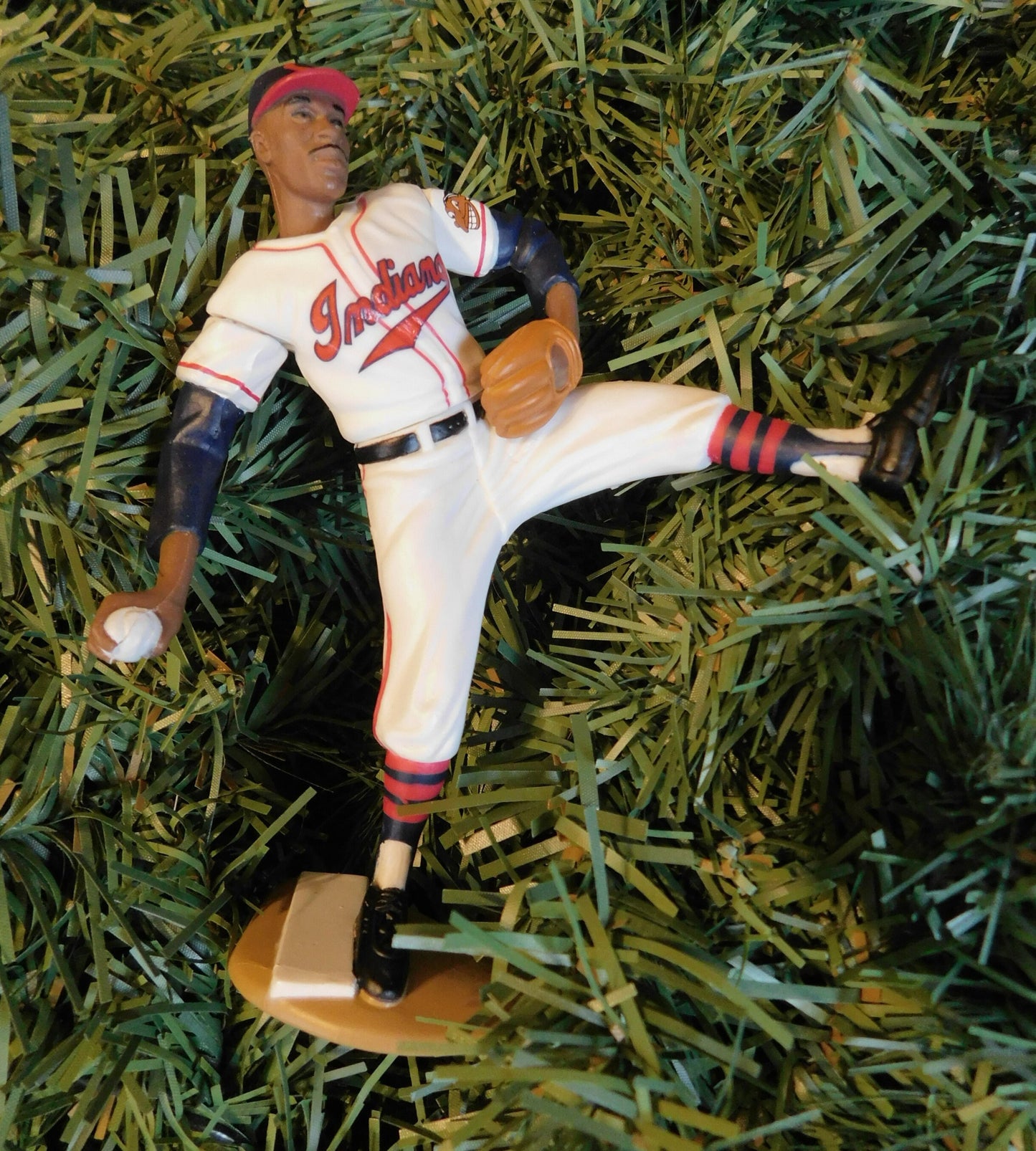 CLEVELAND INDIANS Christmas ornament MLB baseball xmas figure gift idea Larry Doby/Manny Ramirez/Dave Justice/Satchel Paige/Bob Feller