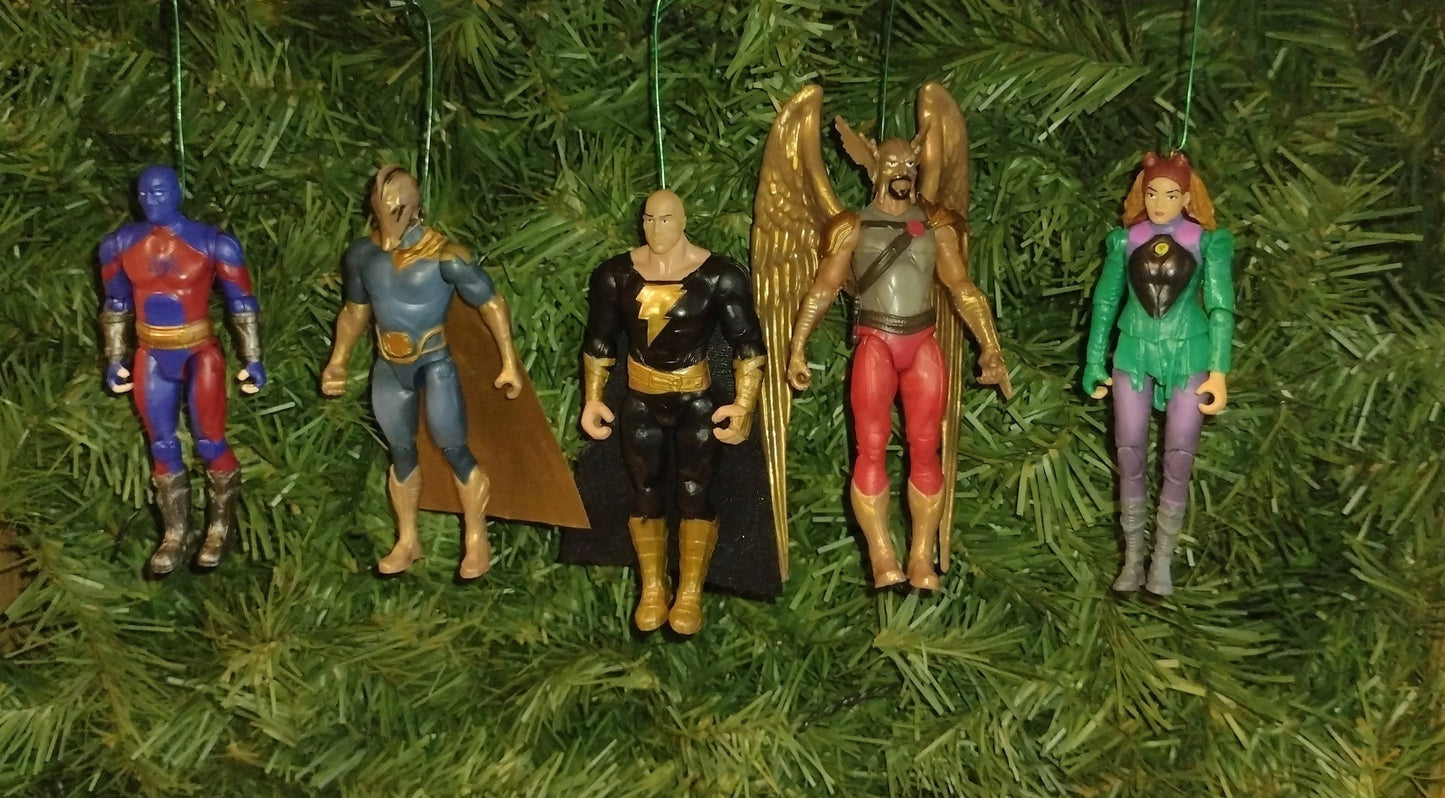 Black Adam DC ornaments Christmas gift idea Dr. Fate, Hawkman, Atom Smasher, Cyclone