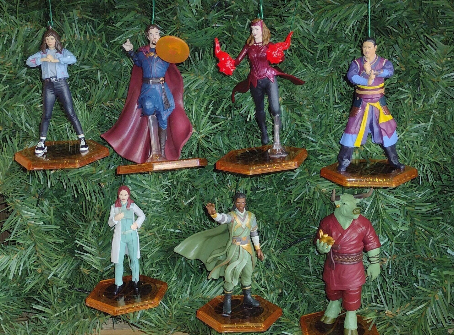 Doctor Strange Christmas ornament set Wong Scarlet Witch Rintrah America Chavez Baron Mordo Dr. Christine Palmer xmas tree gift idea Marvel