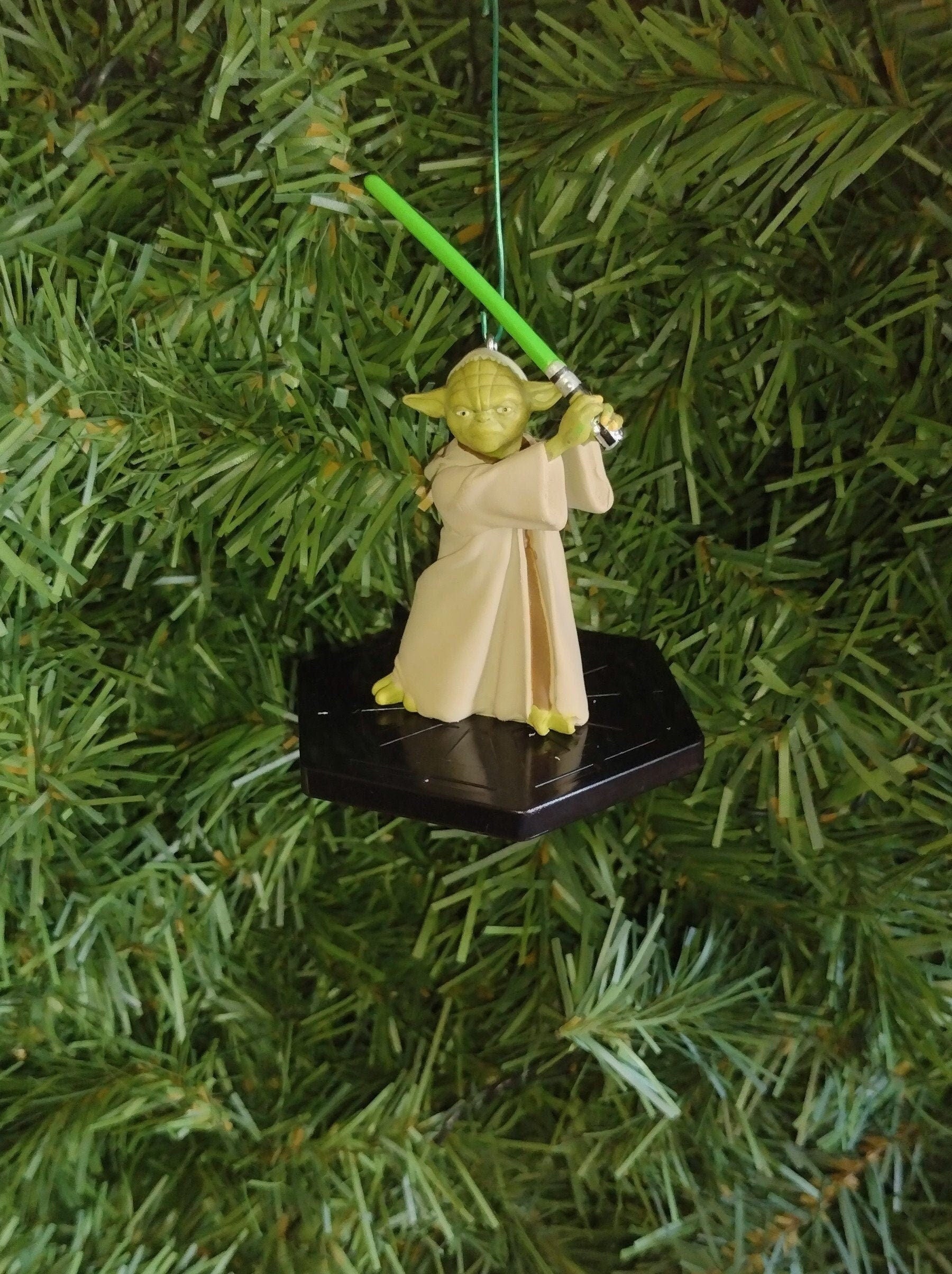 Star Wars Yoda Christmas Ornament w/ lightsaber fun gift idea xmas tree cool great gift idea for movie fan