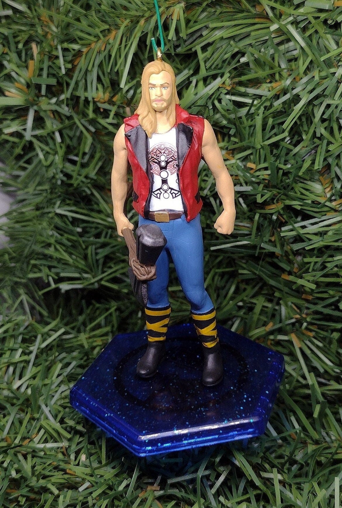 Thor Christmas Ornament Marvel Avengers w/ Stormbreaker fun idea xmas tree cool unique gift idea great present for Thor movie fan